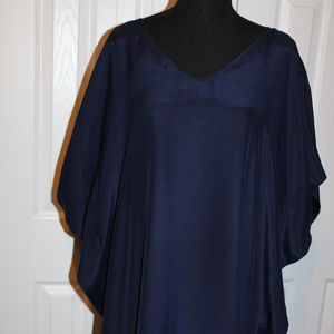 Marie Oliver Silk Caftan in Navy